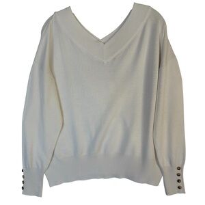 Margeaux & Ellie Women’s V Neck Sweater NWT Size X Large Ivory